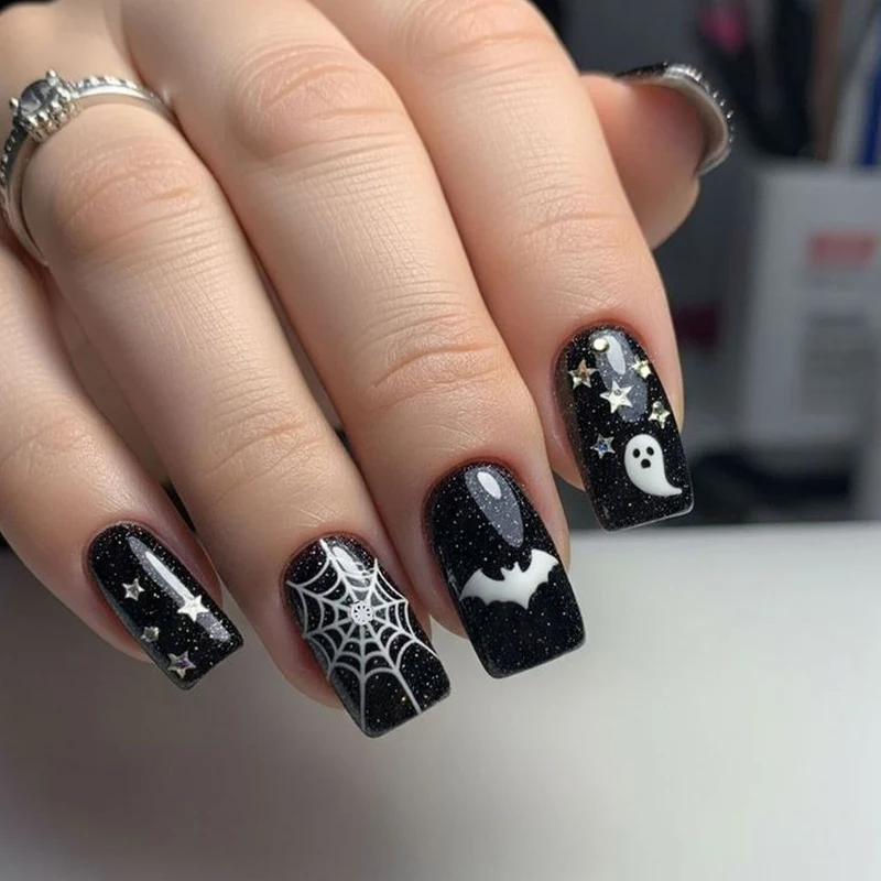 Halloween-Themed 3D Fungal Acrylic Nail Art Set Stornfield