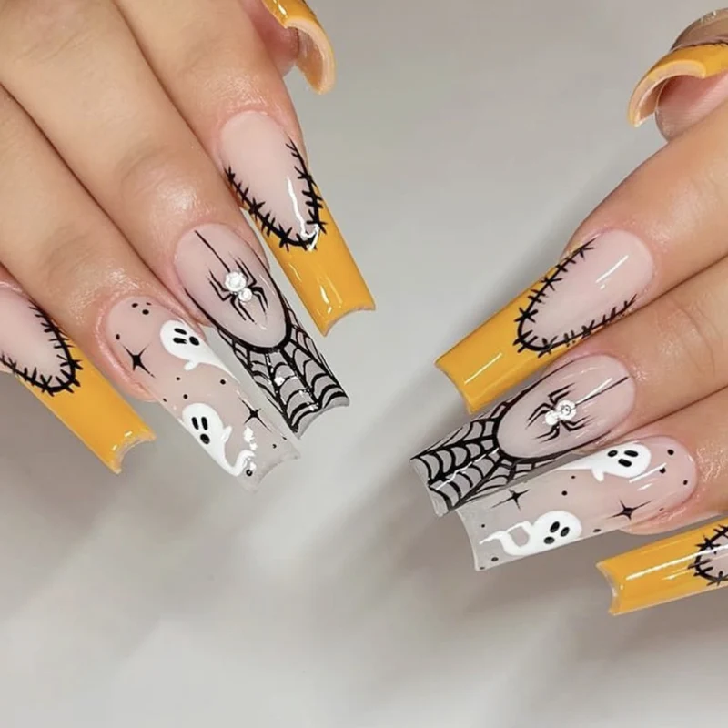 Halloween-Themed 3D Acrylic Nail Art Extensions Stornfield