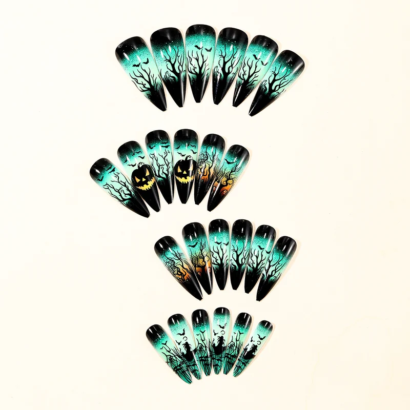 Halloween-Inspired 3D Stiletto Nail Art Extensions Stornfield