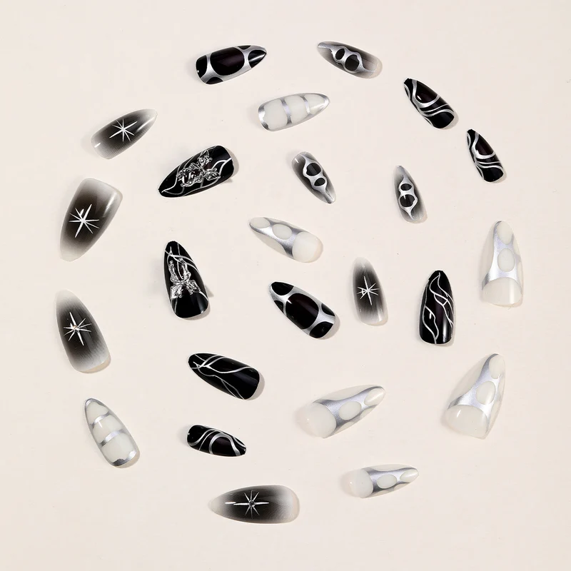 Gothic Themed Stiletto Nail Art Extensions Stornfield