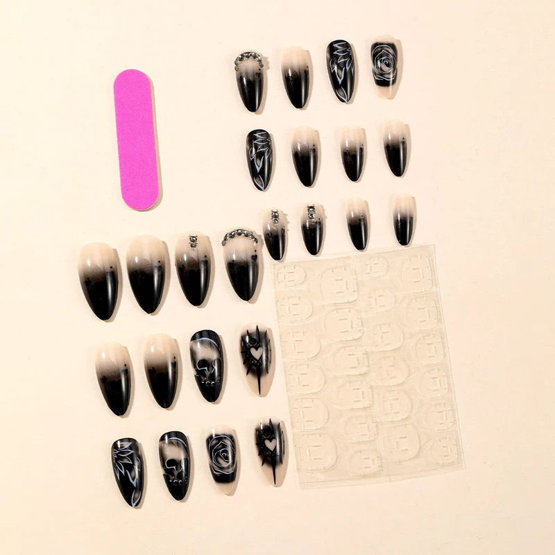 Gothic-Themed 3D Nail Art Extensions Stornfield