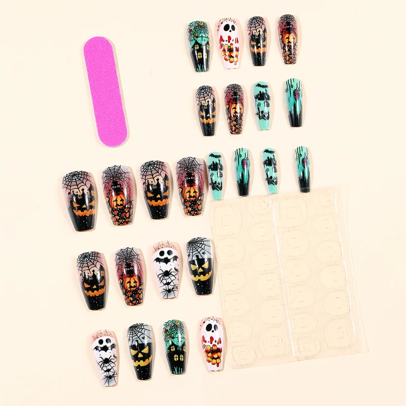 Gothic-Themed 3D Halloween Nail Art Extensions Stornfield