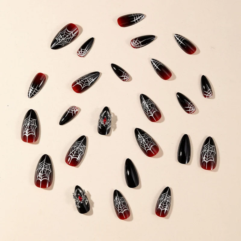 Gothic Spider Web Nail Art Extensions Stornfield