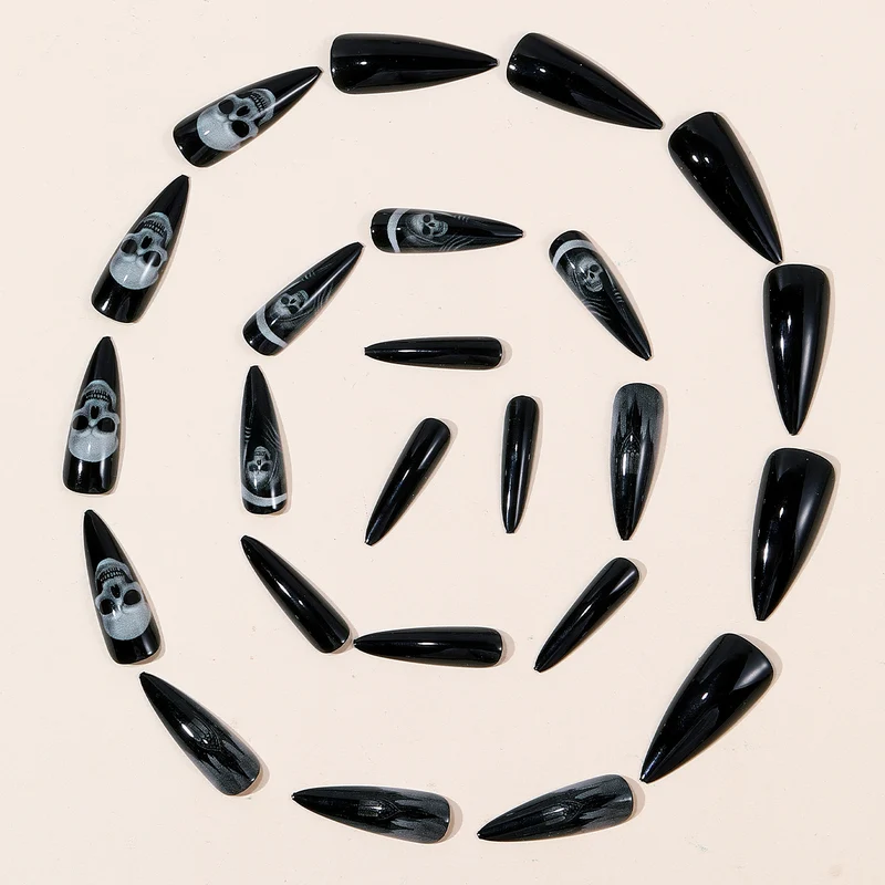 Gothic-Inspired 3D Nail Art Stornfield