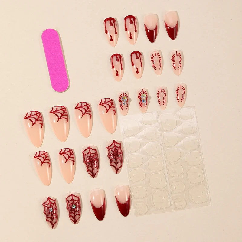 Gothic Horror-Themed Stiletto Nail Art Extensions Stornfield