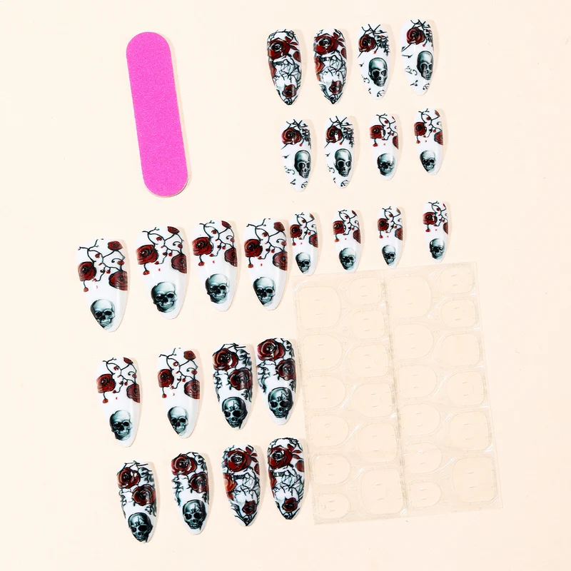 Gothic Floral Design Nail Art Extensions Stornfield