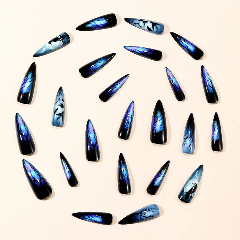 Gothic Enchanted Stiletto Nail Art Extensions Stornfield
