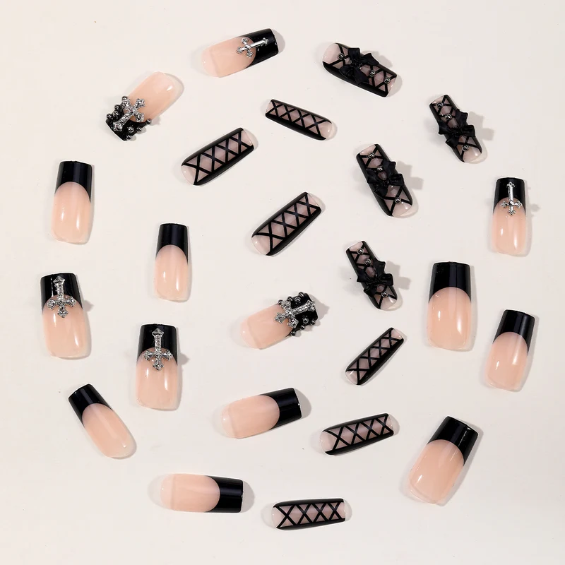 Gothic Elegance Long Nail Art Extensions Stornfield