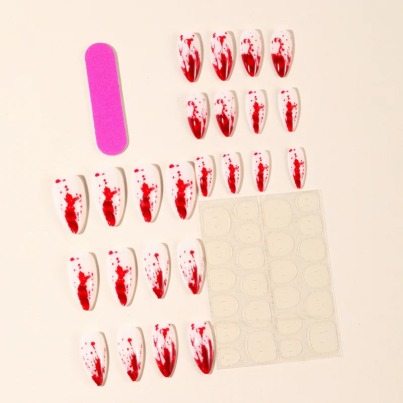 Gothic Blood Splatter Nail Art Extensions Stornfield