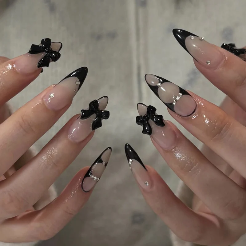 Gothic Bling Stiletto Nail Art Extensions Stornfield