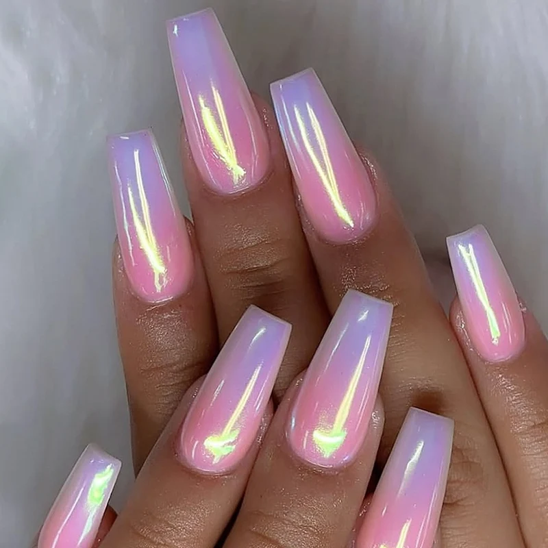 Glossy Ombre Gel Nail Art Extensions Stornfield