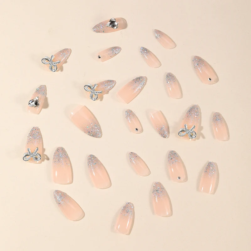 Glittering Rhinestone Accent Nail Art Extensions Stornfield