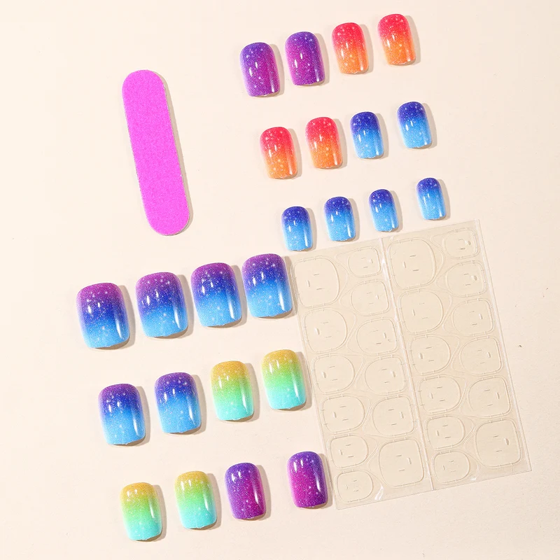 Glittering Gradient Acrylic Nail Art Extensions Stornfield