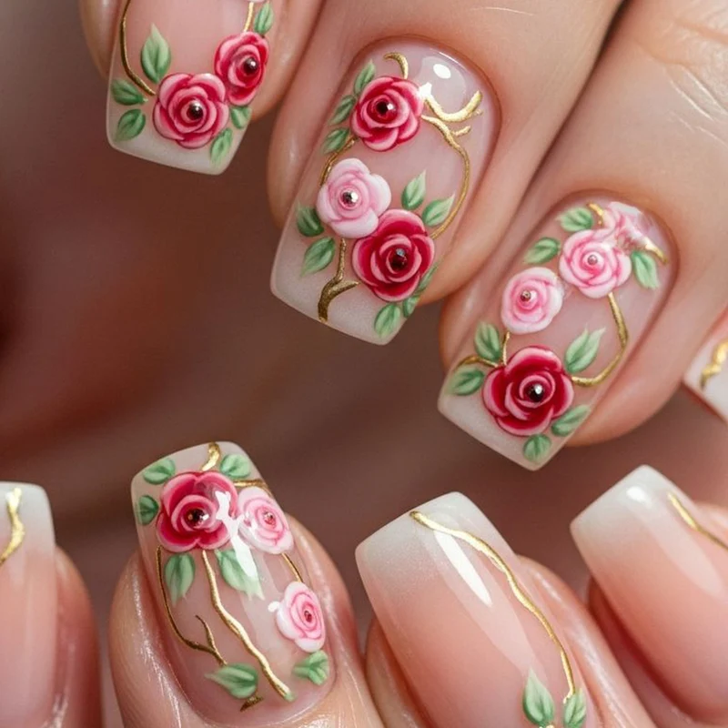 Floral Art Nail Design Stornfield