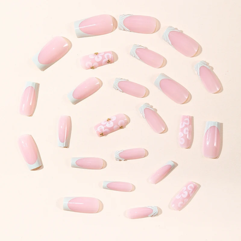 Floral Art Acrylic Nail Extensions Stornfield