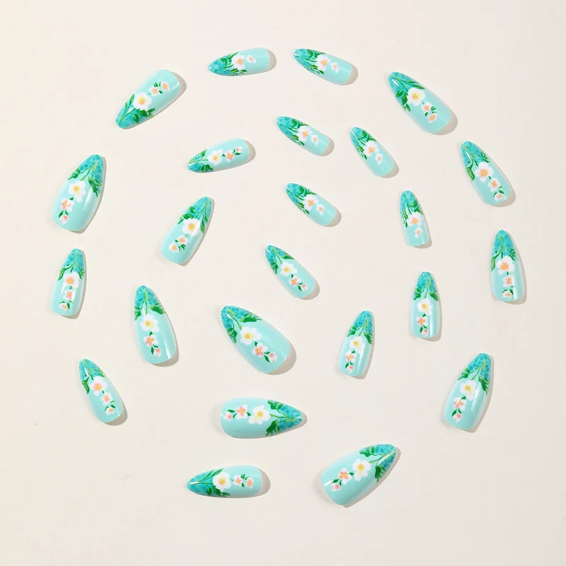 Floral Art Acrylic Nail Extensions Stornfield 1789713288