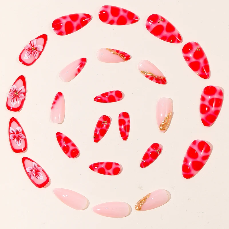 Floral Acrylic Nail Art Extensions Stornfield
