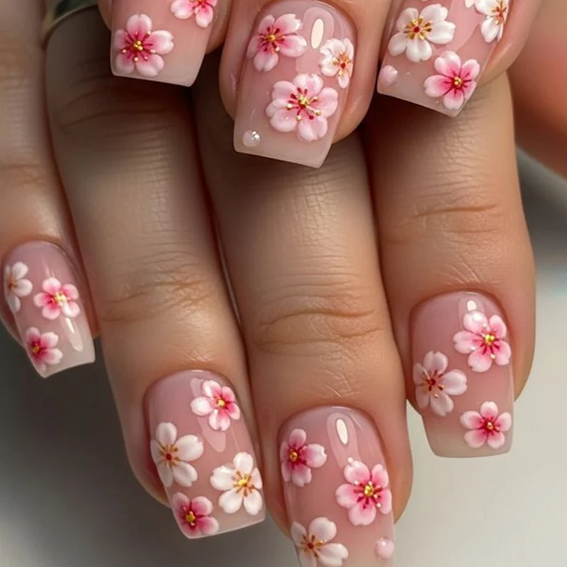 Floral Acrylic Nail Art Extensions Stornfield 1789713374