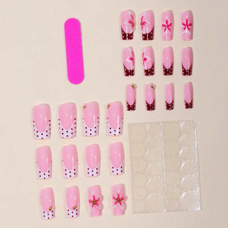 Floral Accent Acrylic Nail Art Extensions Stornfield 1789713153