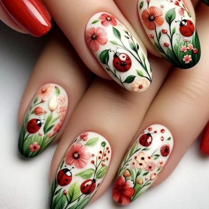 Floral-Accent 3D Nail Art Extensions Stornfield