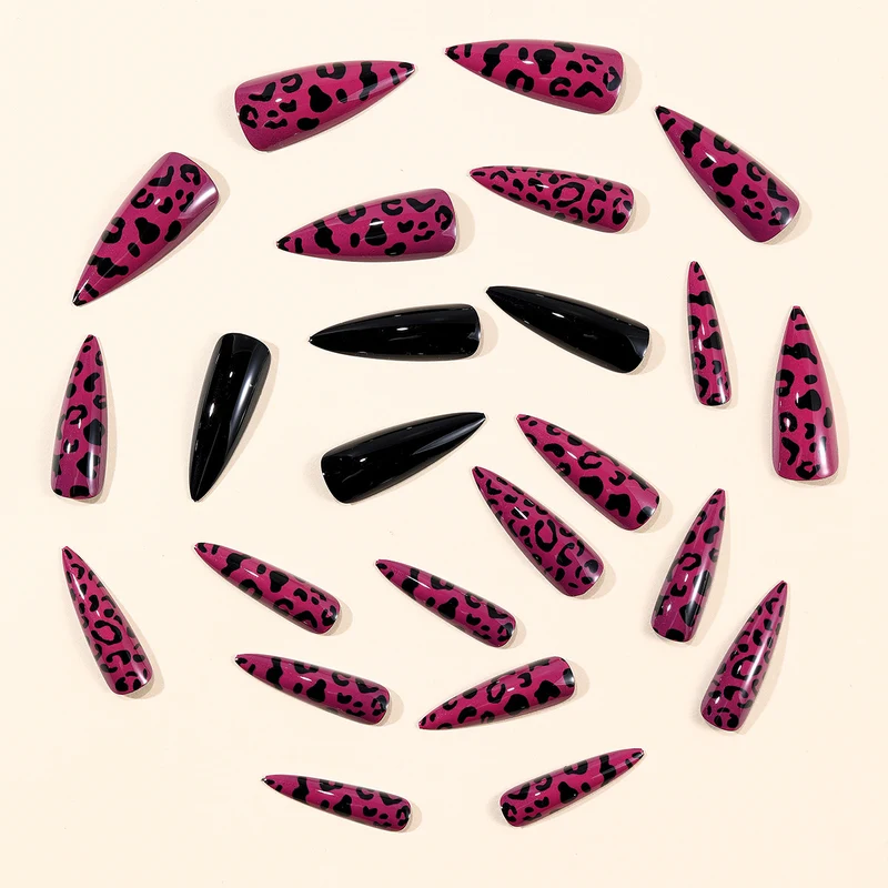 Fierce Leopard Print Stiletto Nail Extensions Stornfield
