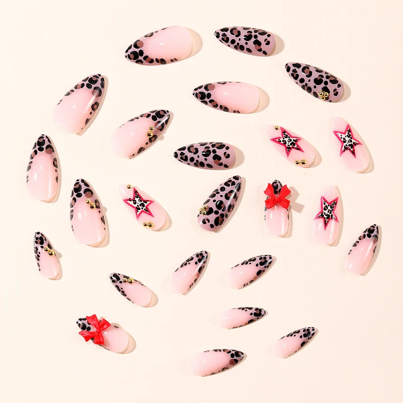 Fierce Leopard Print Stiletto Nail Art Extensions Stornfield