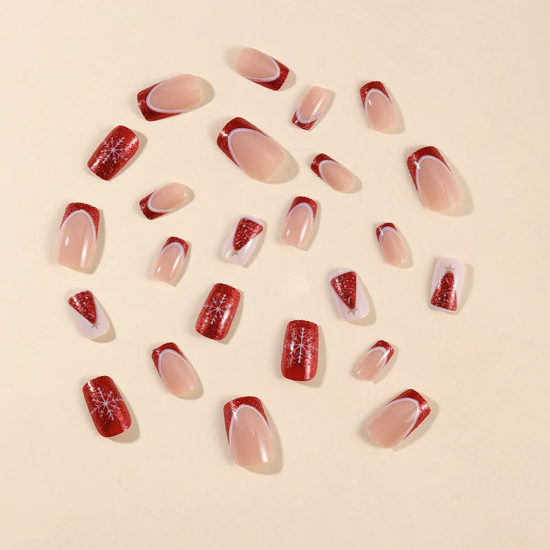 Festive Themed Acrylic Nail Art Extensions Stornfield
