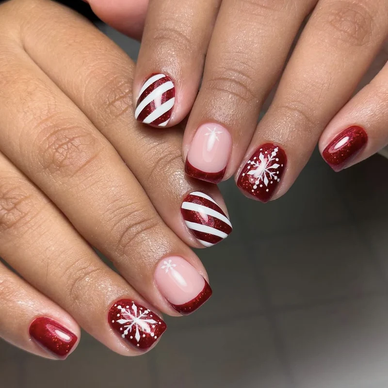 Festive Seasonal Acrylic Nail Art Extensions Stornfield