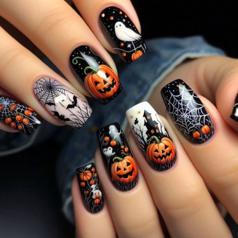 Festive Halloween-Themed Nail Art Stornfield