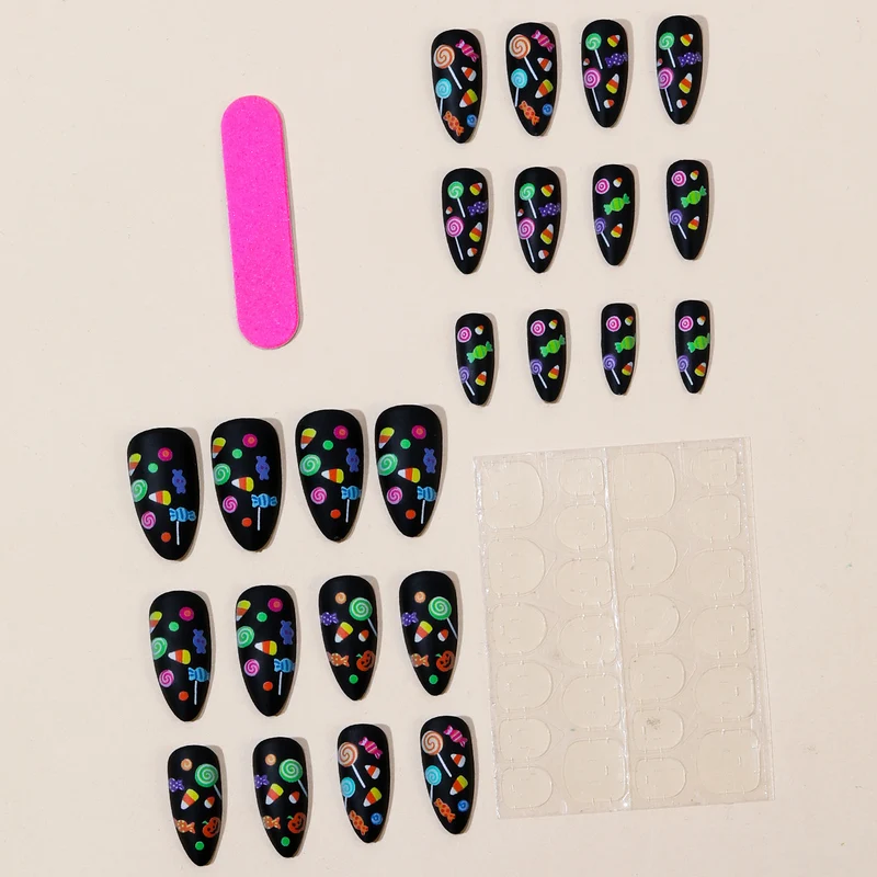 Festive Candy-Themed 3D Nail Art Extensions Stornfield