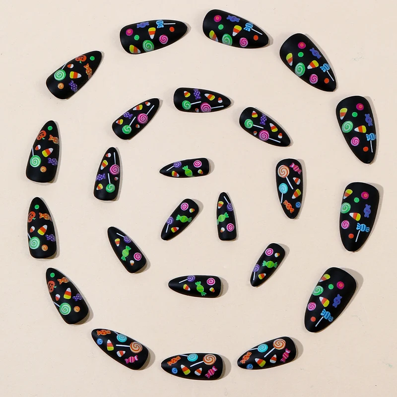 Festive Candy-Themed 3D Nail Art Extensions Stornfield