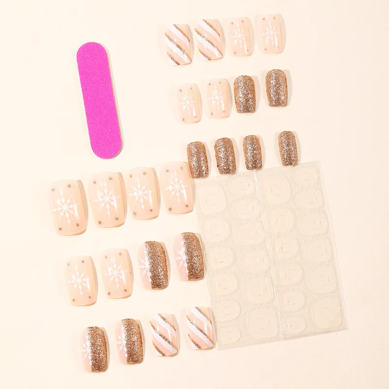 Festive 3D Glitter Nail Art Extensions Stornfield