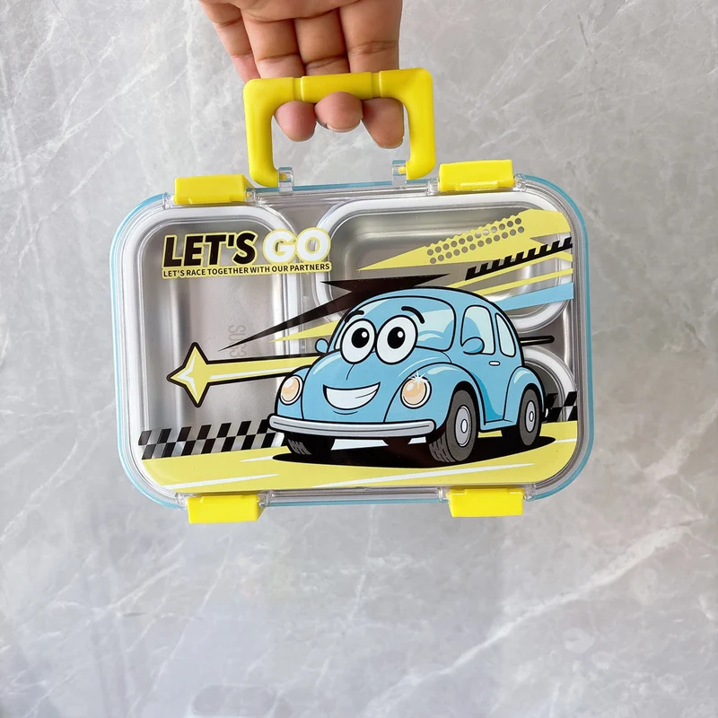 Cartoon-Themed Multi-Compartment Lunch Container