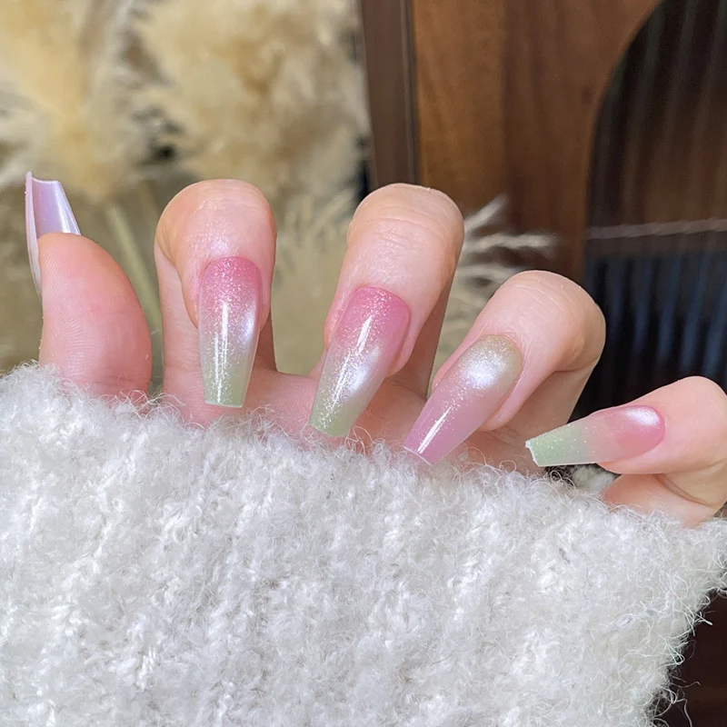 Ombre Press-On Nägel mit Glitzer-Finish Karnz