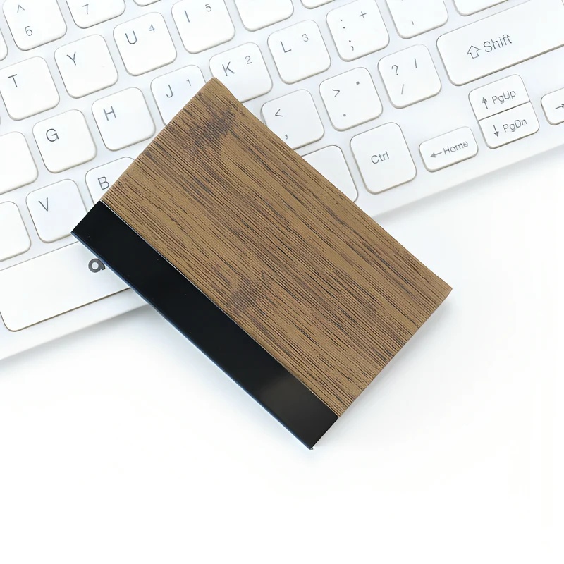 Premium Wood-Inspired Wallet Card Holder