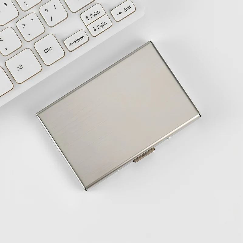 Sleek Aluminum Business Card Holder