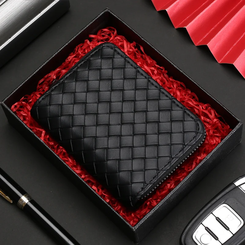 Textured Leather Credit Card Holder