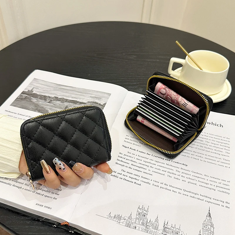 Quilted Zippered Compact Wallet