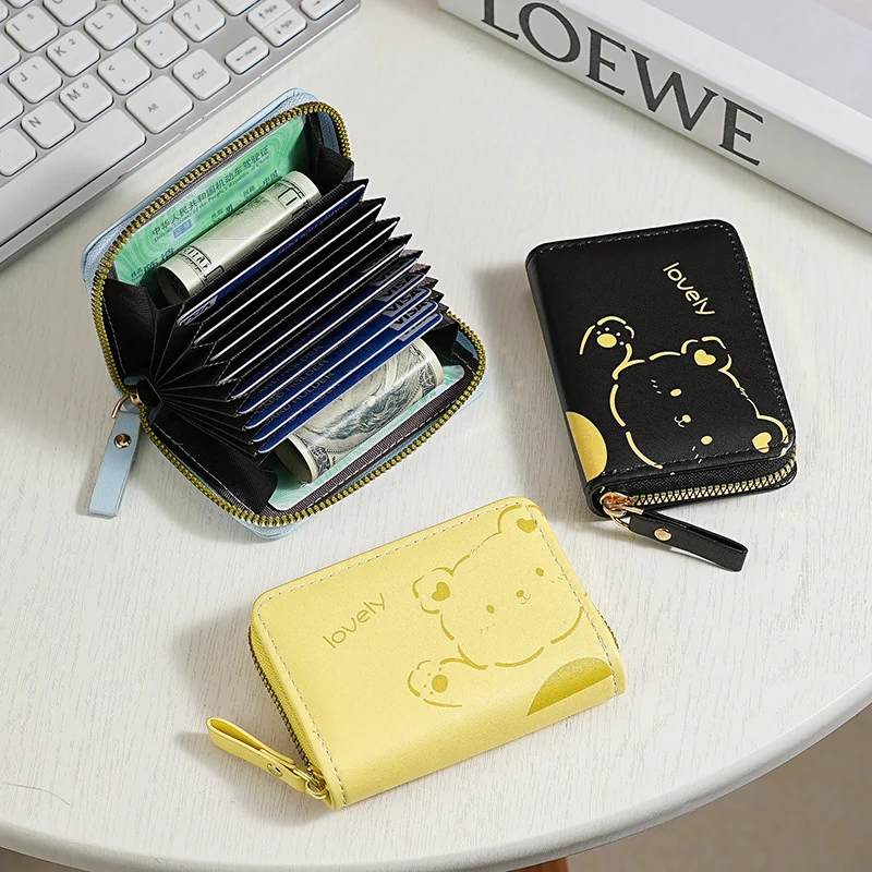 Playful Cartoon Pattern Zippered Wallet