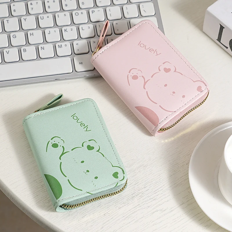 Playful Cartoon Pattern Zippered Wallet