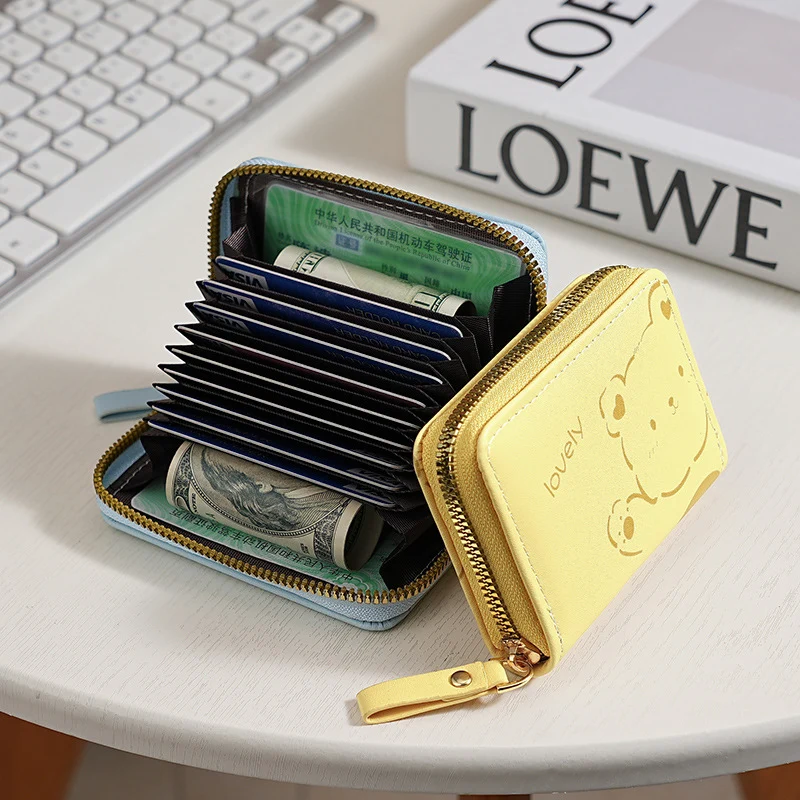 Playful Cartoon Pattern Zippered Wallet