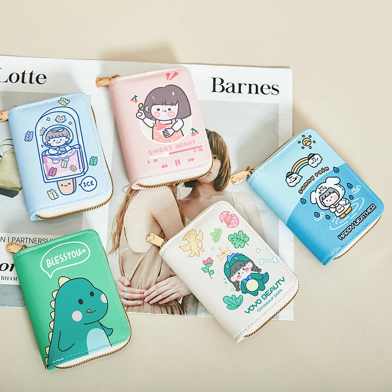 Fun Cartoon Print Zipper Wallet