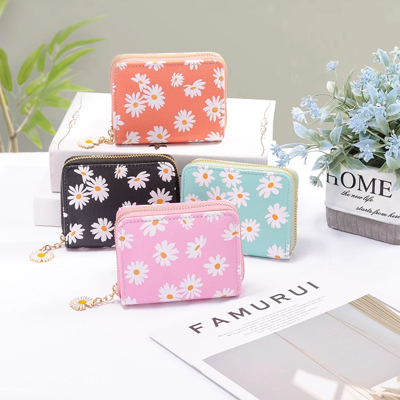 Floral Print Zipper Wallet