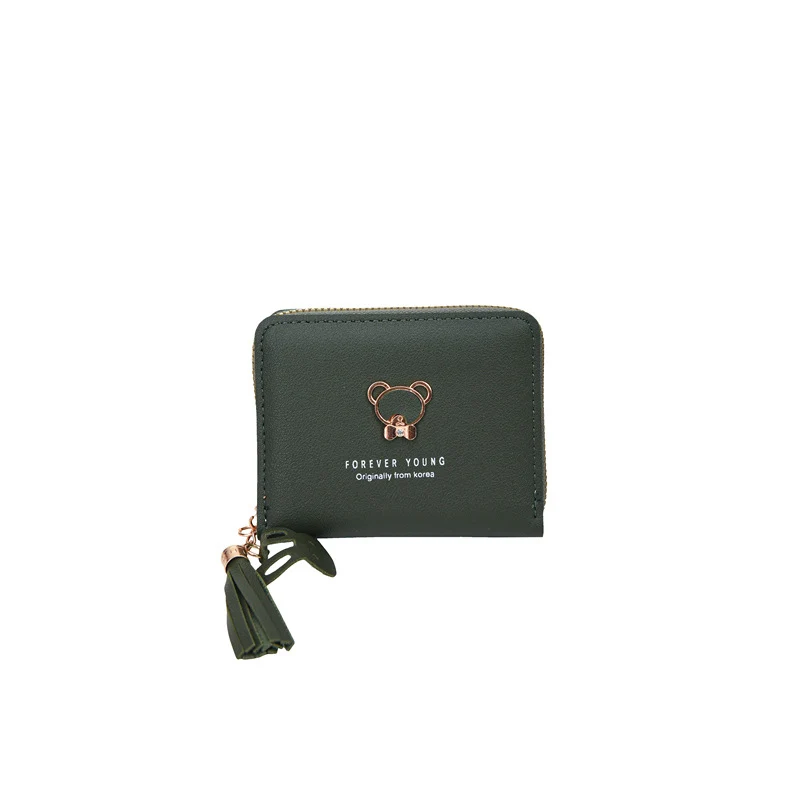 Cute Bear Charm Zipper Wallet