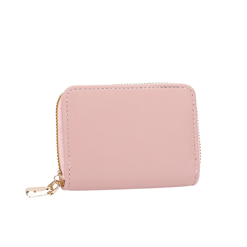 Compact Zippered Leather Wallet