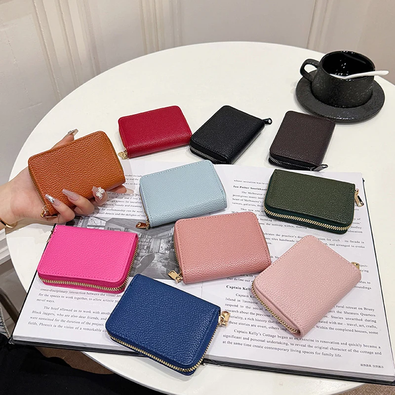 Compact RFID-Blocking Zipper Wallet
