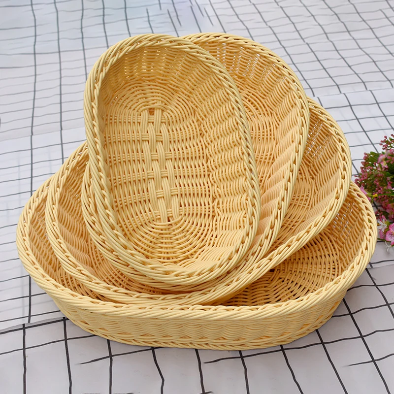 Handmade Oval Wicker Storage Baskets Set Stornfield