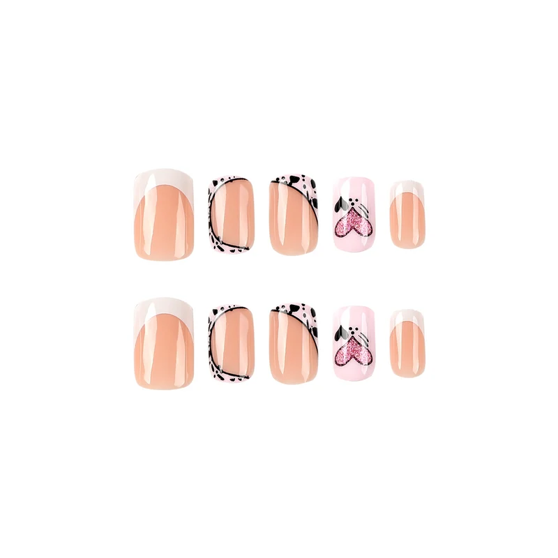 Kunstvolle Nagelkunst mit Herz- und Tiermotiven Karnz