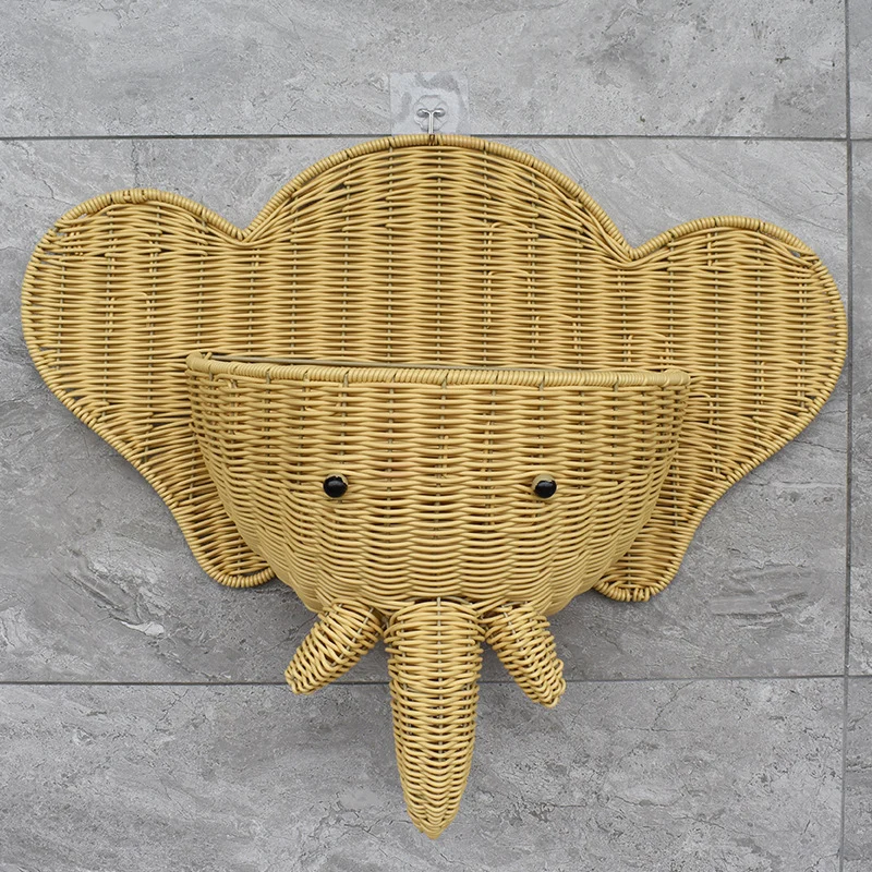 Decorative Elephant-Shaped Wall Basket Stornfield