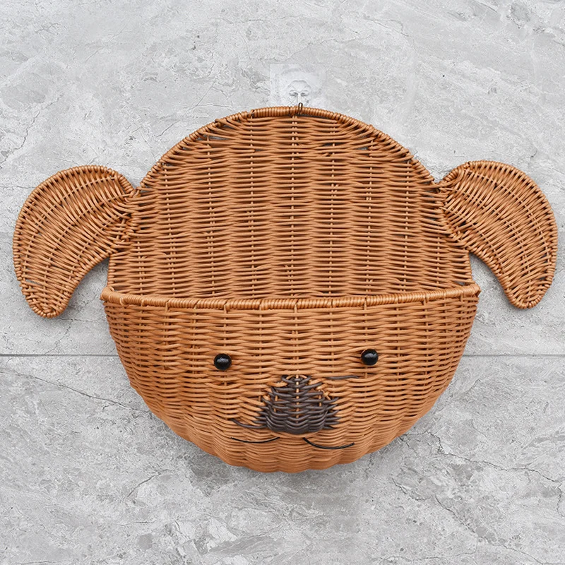 Decorative Dog-Shaped Woven Storage Basket Stornfield